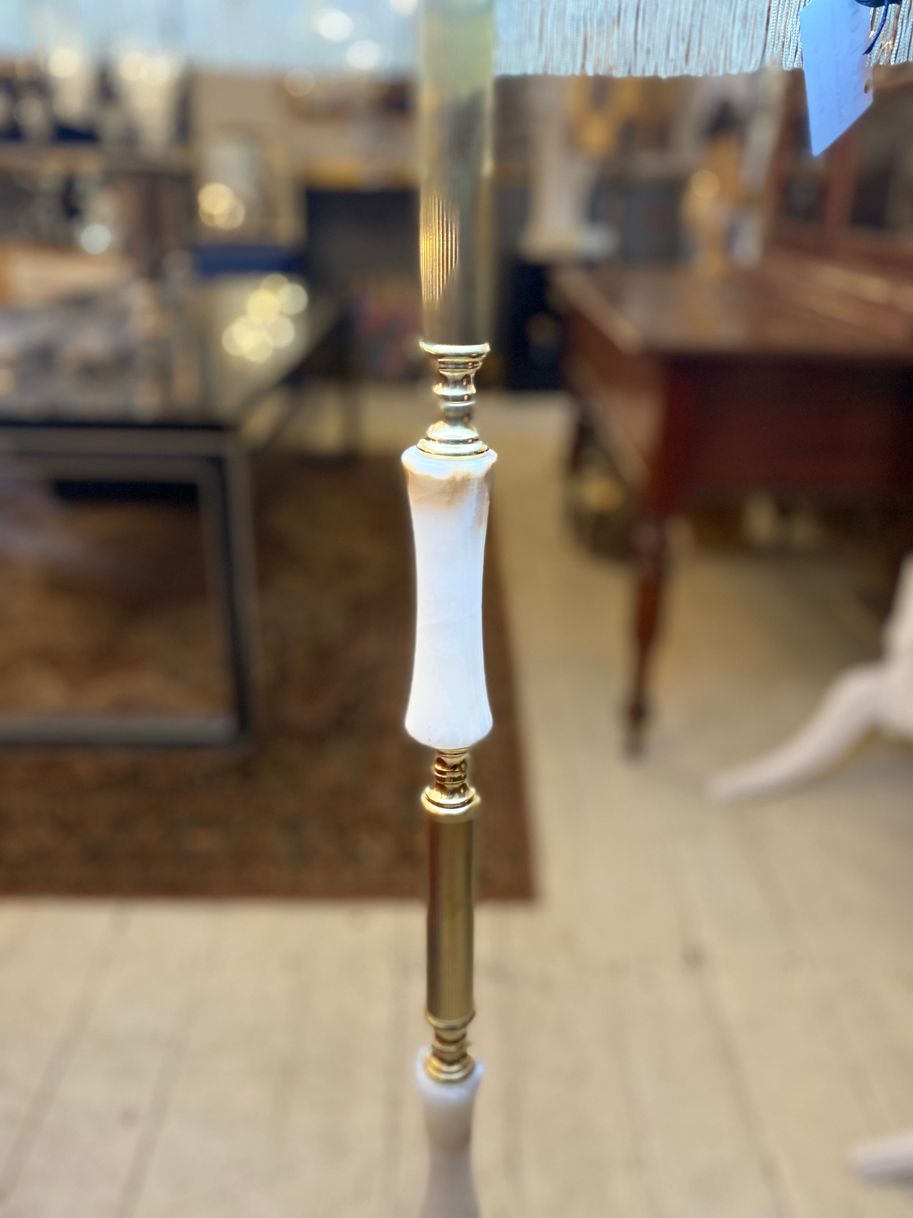 Vintage Italian Brass and Marble Standing Lamp – Delos Antiques