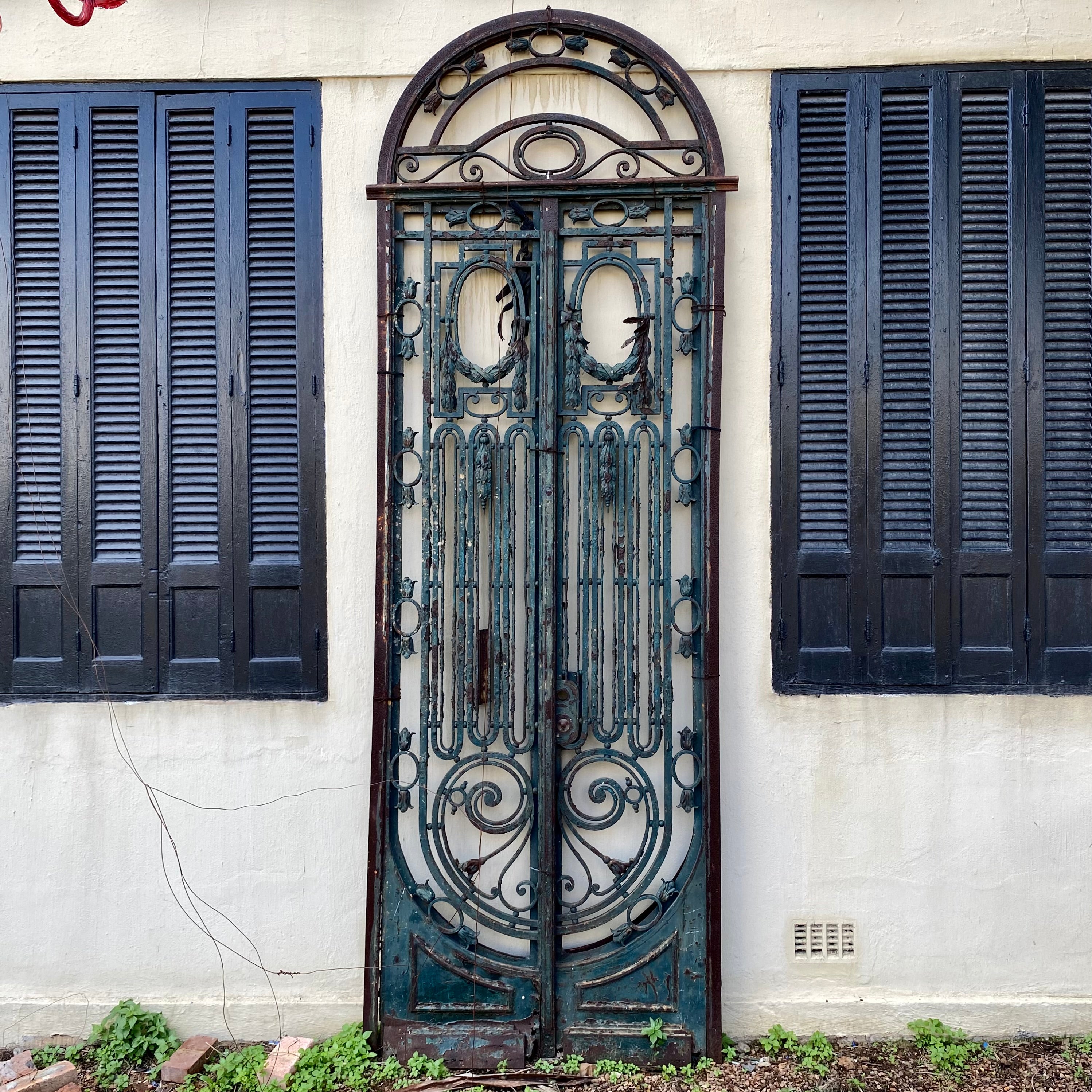 Art Nouveau Arched Forged Steel Gate