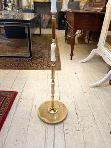 Vintage Italian Brass and Marble Standing Lamp