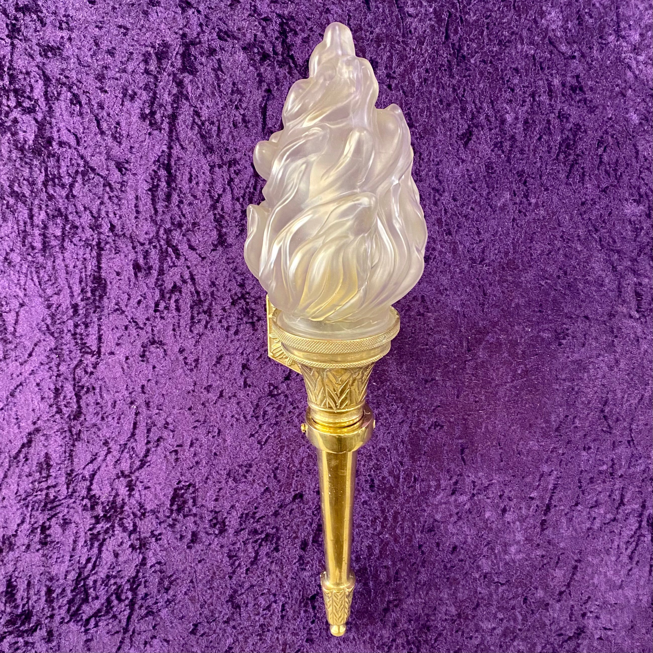 A Brass Torchiere Wall Sconce