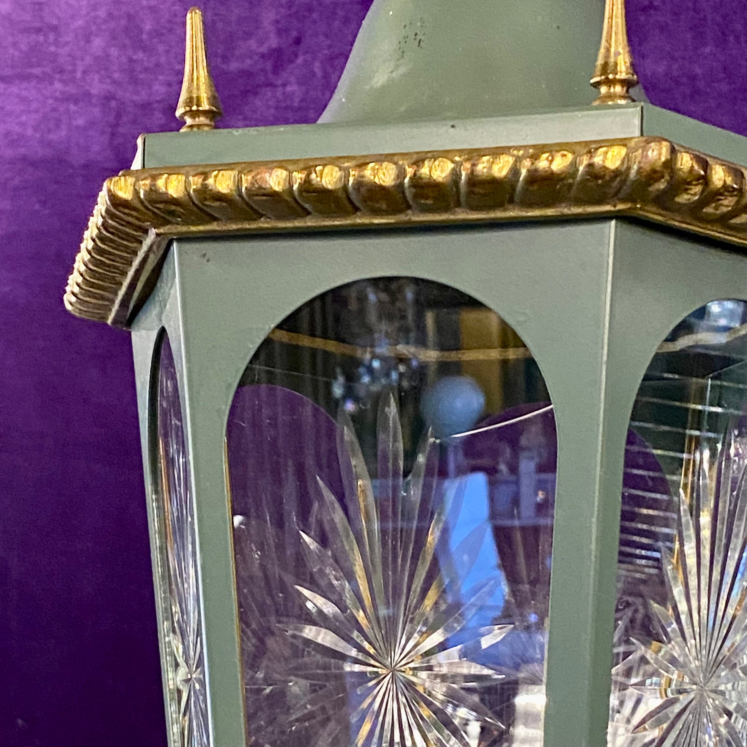 Empire Era Lantern with Etched Glass