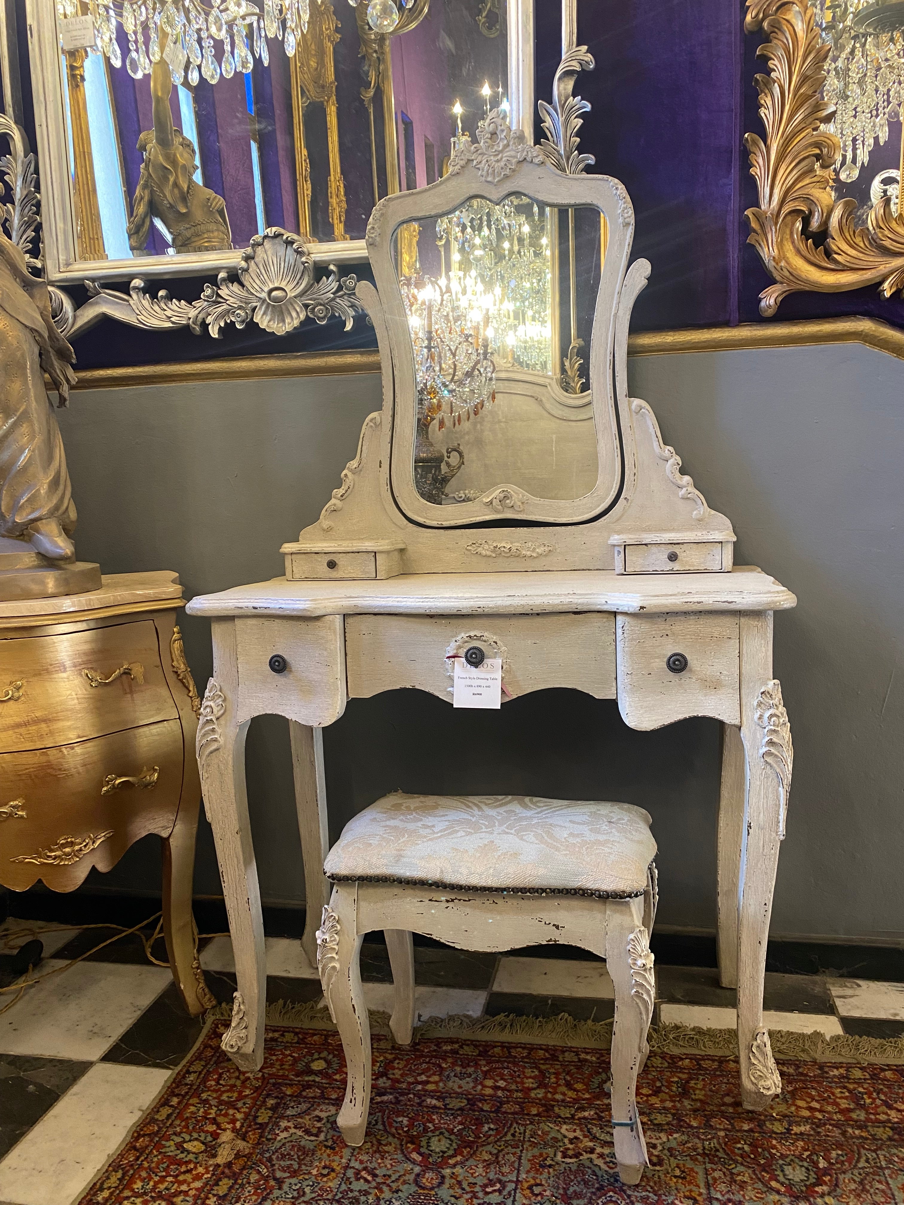 French Style Distressed Dressing Table