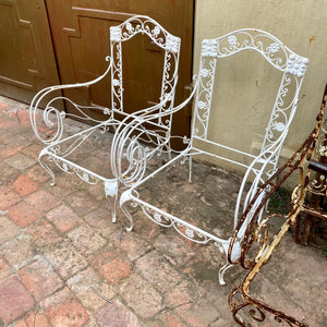 Vintage Wrought Iron Armchairs