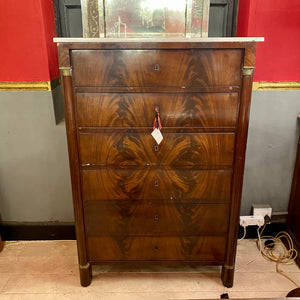 Antique Mahogany Chest of Drawers with White Marble Top