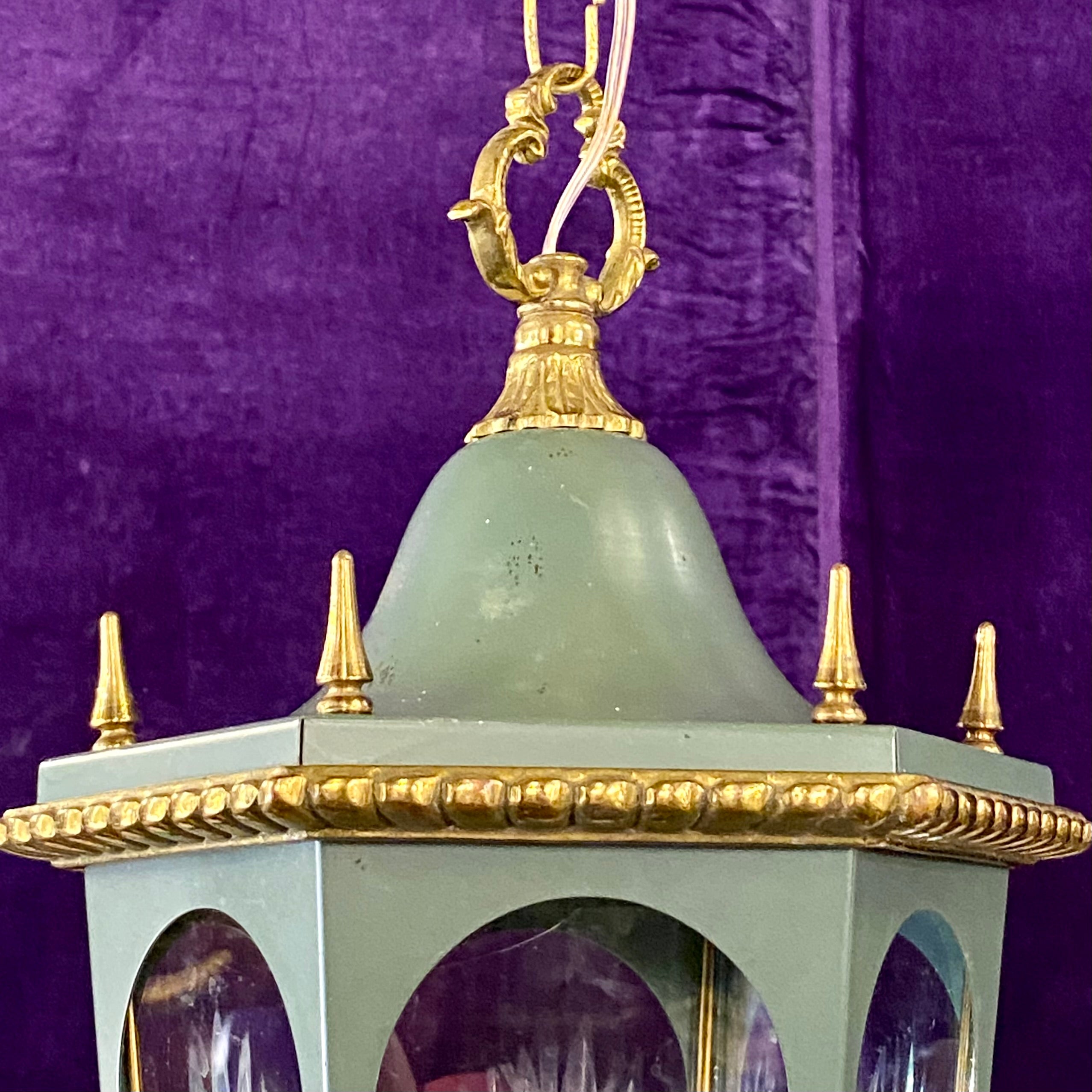 Empire Era Lantern with Etched Glass