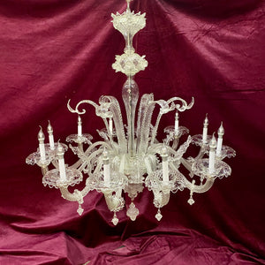Pair of Very Rare Magnificent Murano Chandeliers - SOLD