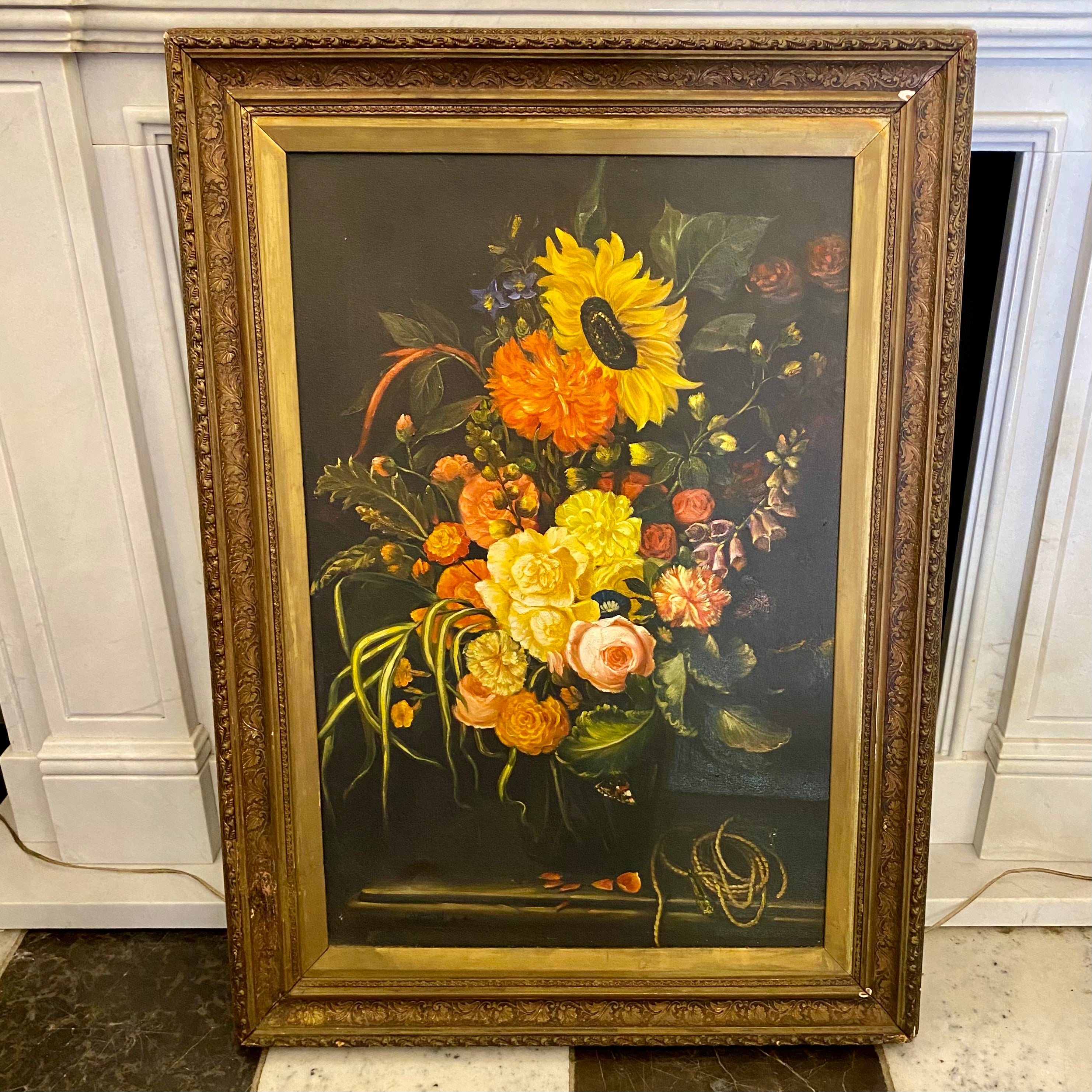 Beautiful Oil Painting of Flowers