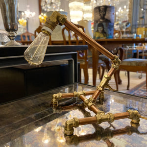 Industrial Brass & Copper Desk Lamp