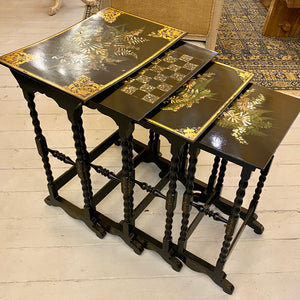 Stunning Set of Nesting Tables with Mother of Pearl Inlay - SOLD