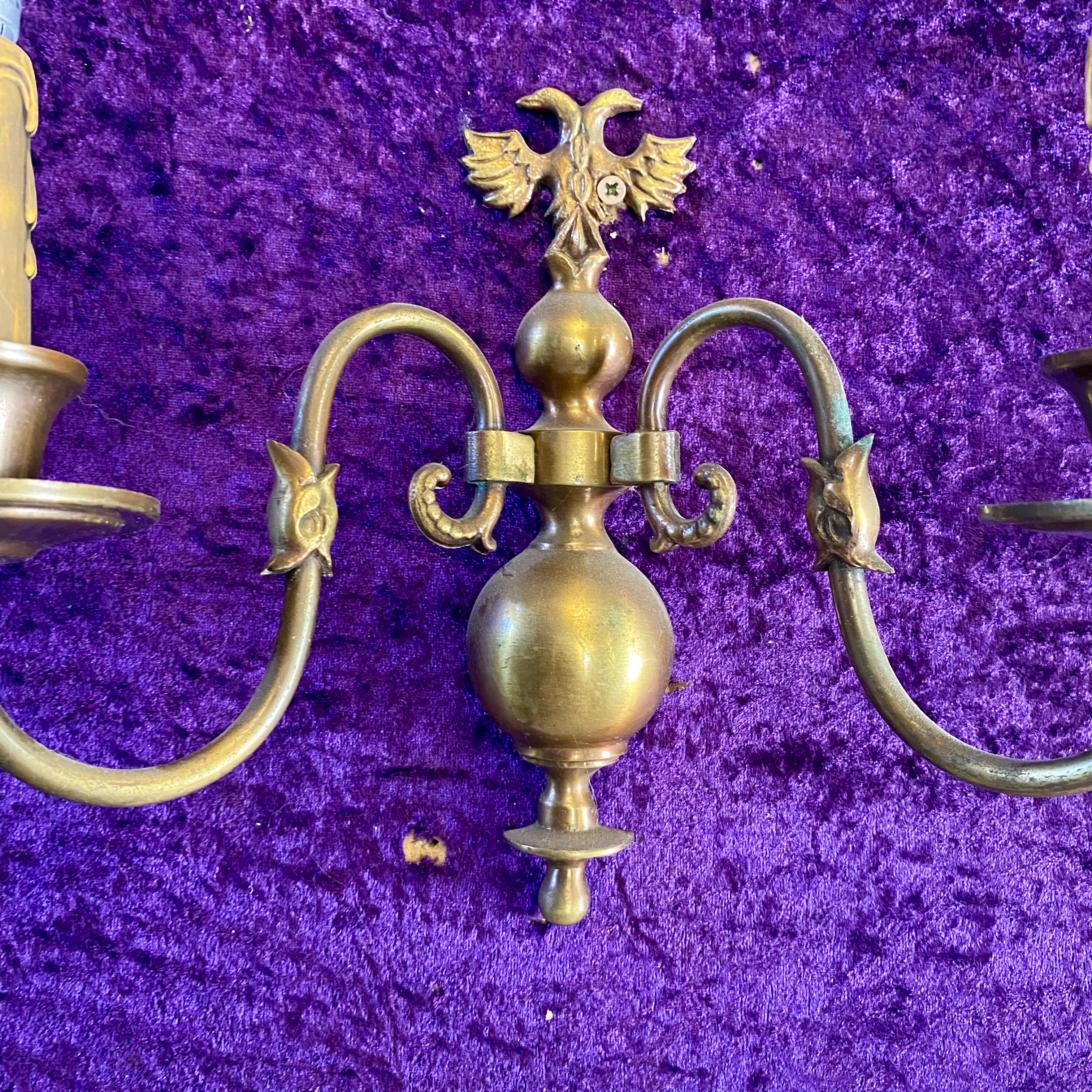 Single Antique Brass Flemish Sconce