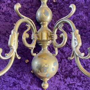 Single Antique Brass Flemish Wall Sconce