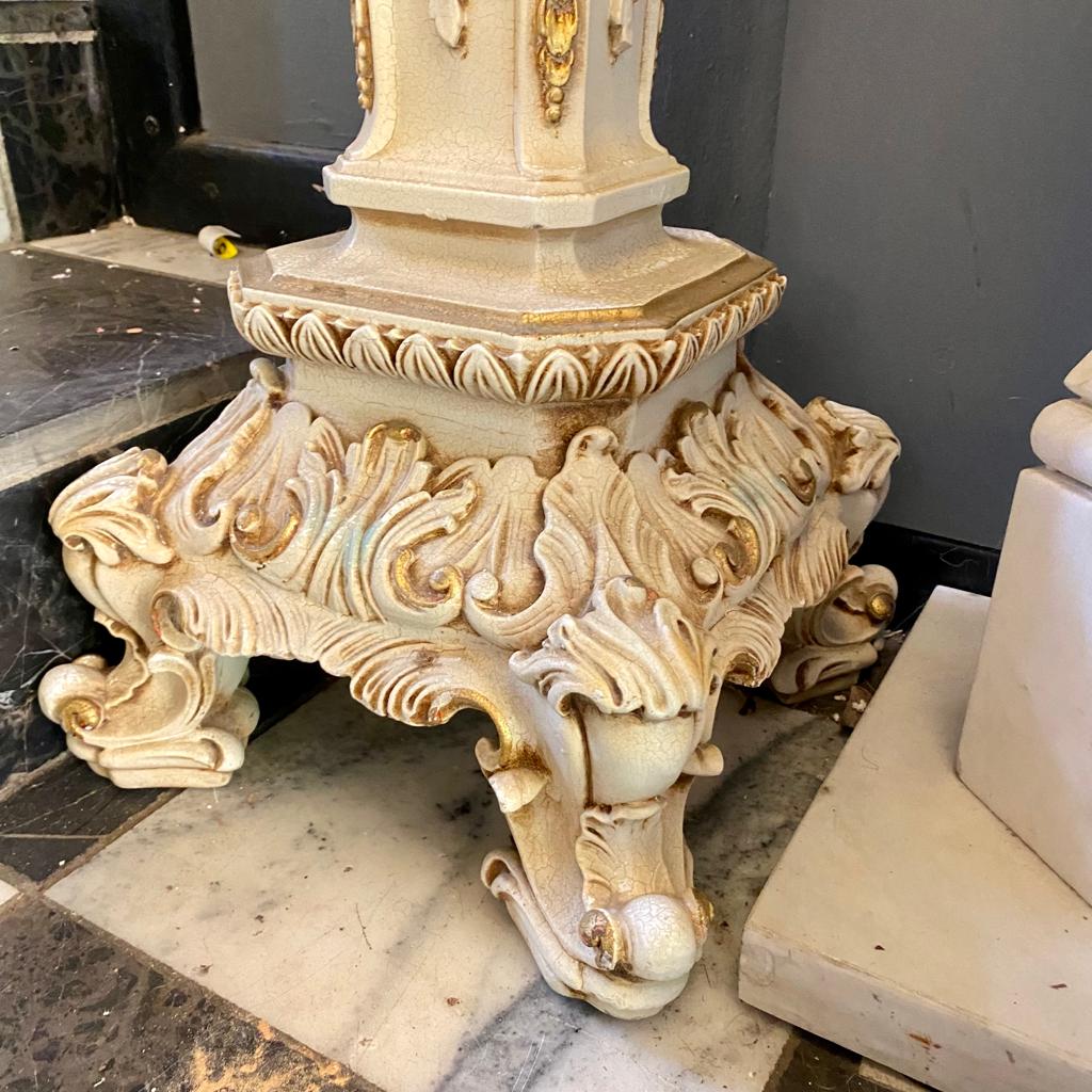 Pair of Antique Italian Pedestals with Onyx Tops - SOLD